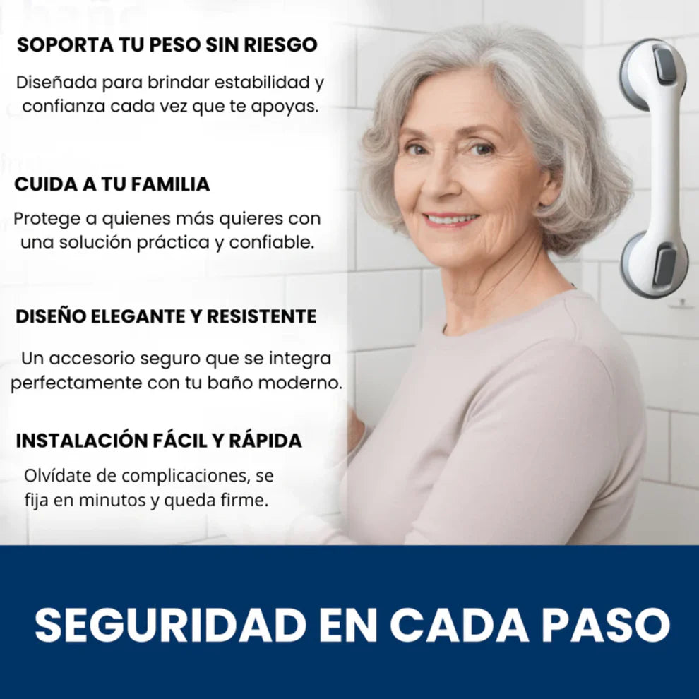 Barra De Apoyo Antideslizante Para Baño Con Ventosa - Ideal Para Adultos Mayores