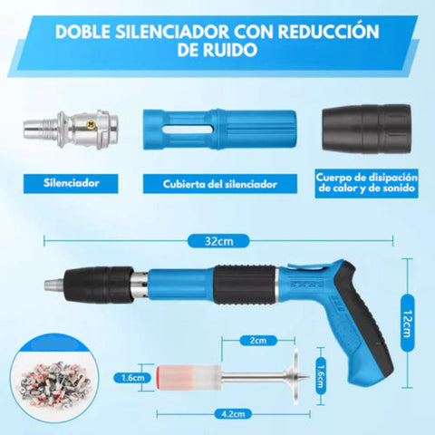 Pistola Fijadora Clavos Portátil + 100 Clavos Gratis Hoy